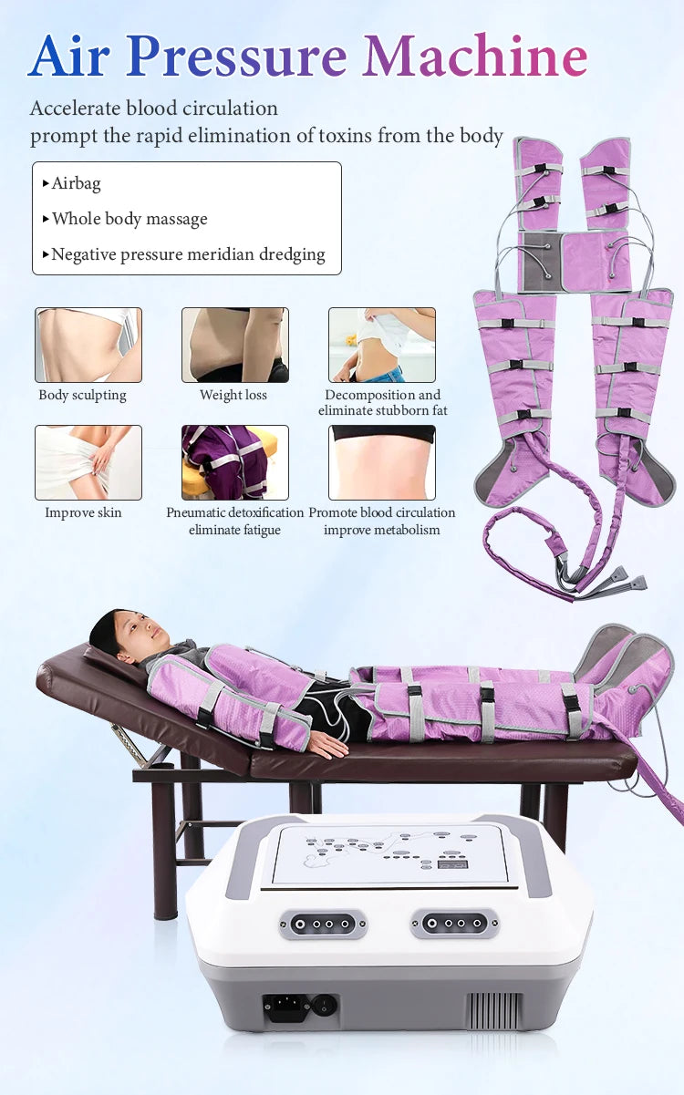 Pressotherapy Machine for Lymphatic Massage - Purple & Red Options Massage Chairs Tidesmit