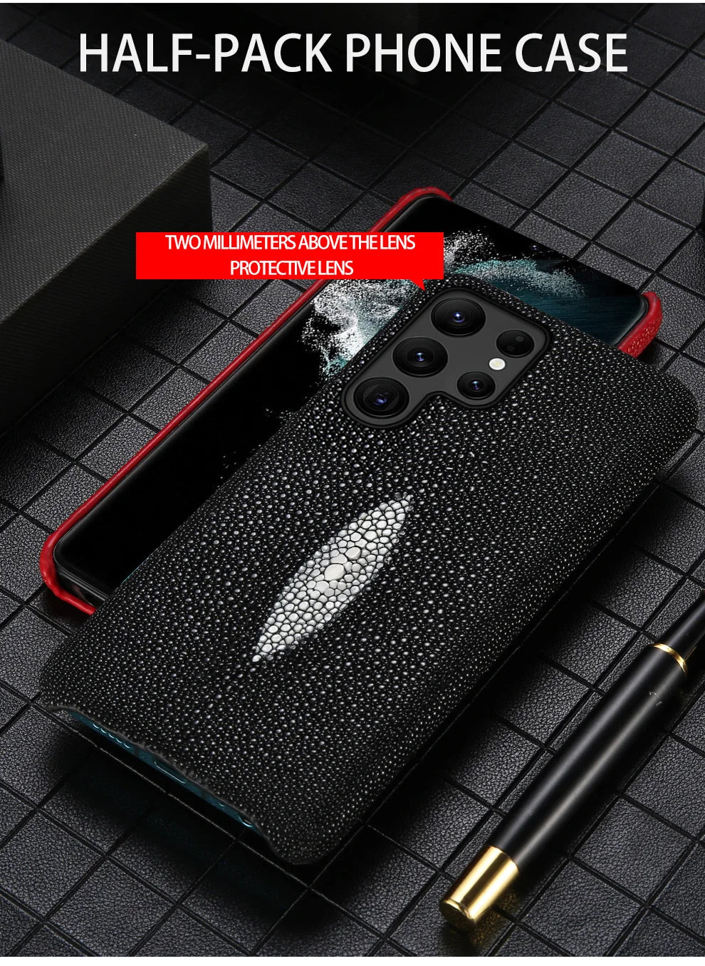 Stingray Leather Phone Case for Galaxy S24 S23 Ultra | Slim Drop Protection Tidesmit