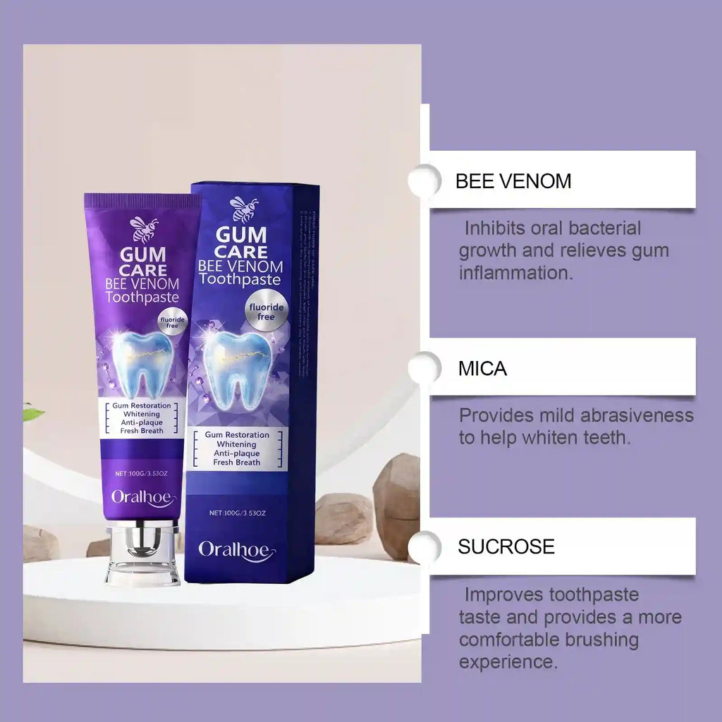 Tidesmit bee venom whitening toothpaste for deep cleaning and fresh breath oral care.