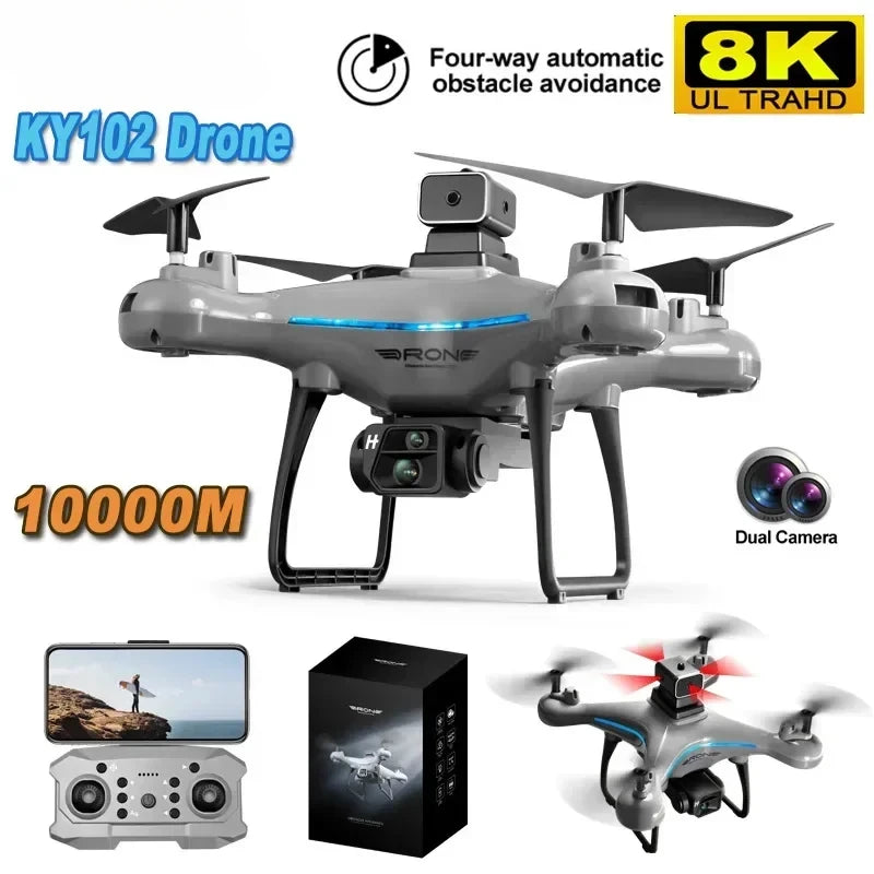 8K Camera Drone with Dual Lens Obstacle Avoidance - Foldable Quadcopter Tidesmit