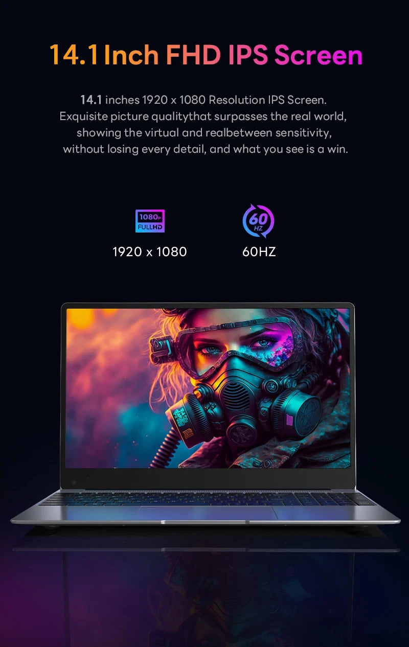 2026 Portable Laptop Computer Intel Core i9 10980HK/N150 Windows 11 Gaming Notebook 16GB RAM 1TB SSD WiFi6 14.1" Office Laptop