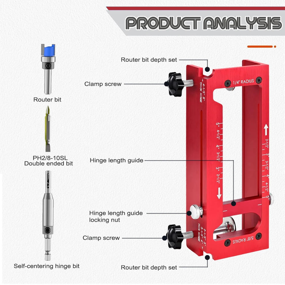 2 in 1 Hinge Drilling Fixture Combination Durable Door Frame Stable Locator Woodworking Installation Screws DIY Auxiliary Tools