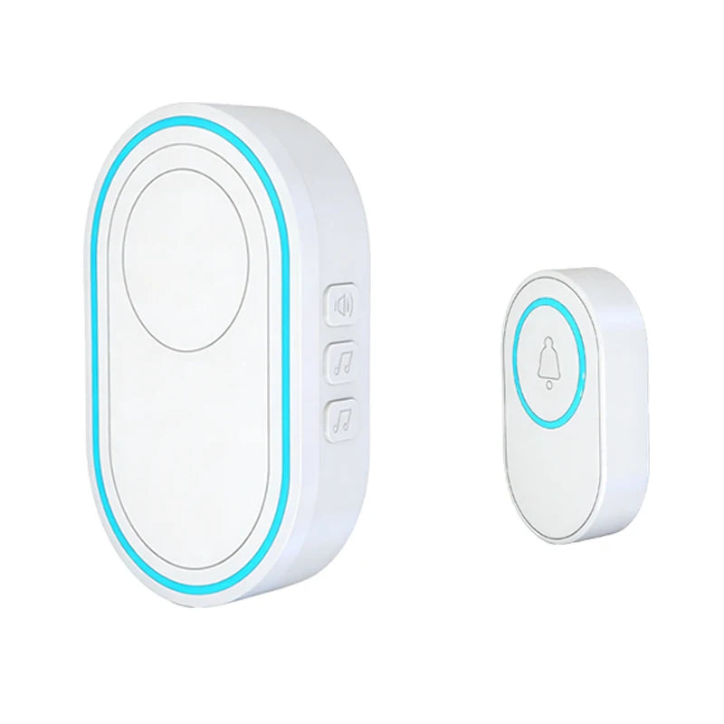 Wireless White Doorbell Waterproof Welcome Chime Home Door Bell Intelligent 39 Songs Smart Alarm With Battery For Store Hotel