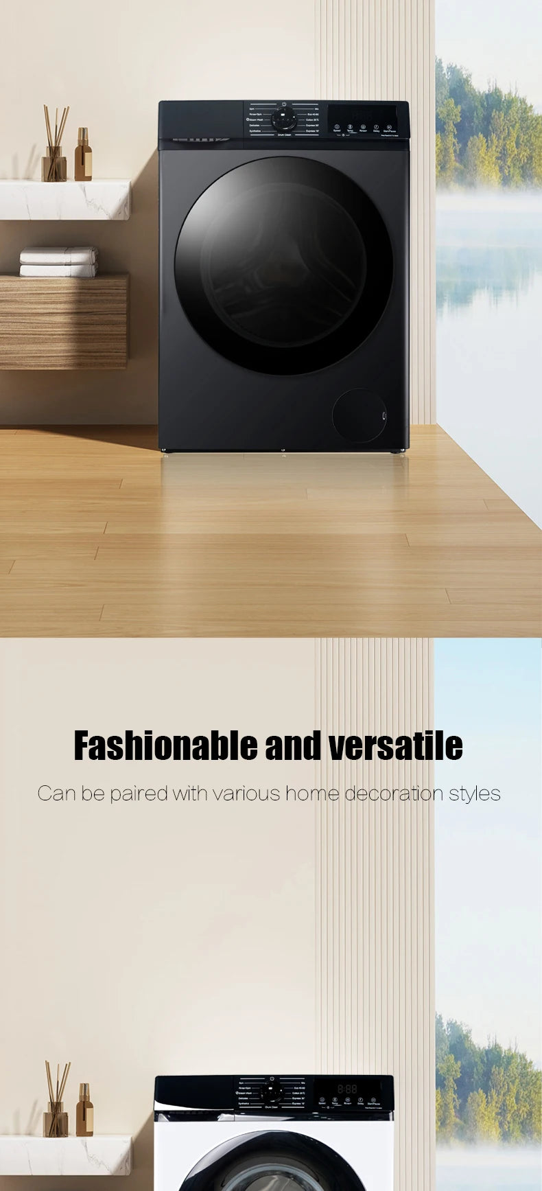Tidesmit 12KG automatic washer dryer combo with inverter motor and stackable design for commercial hotel laundry use.
