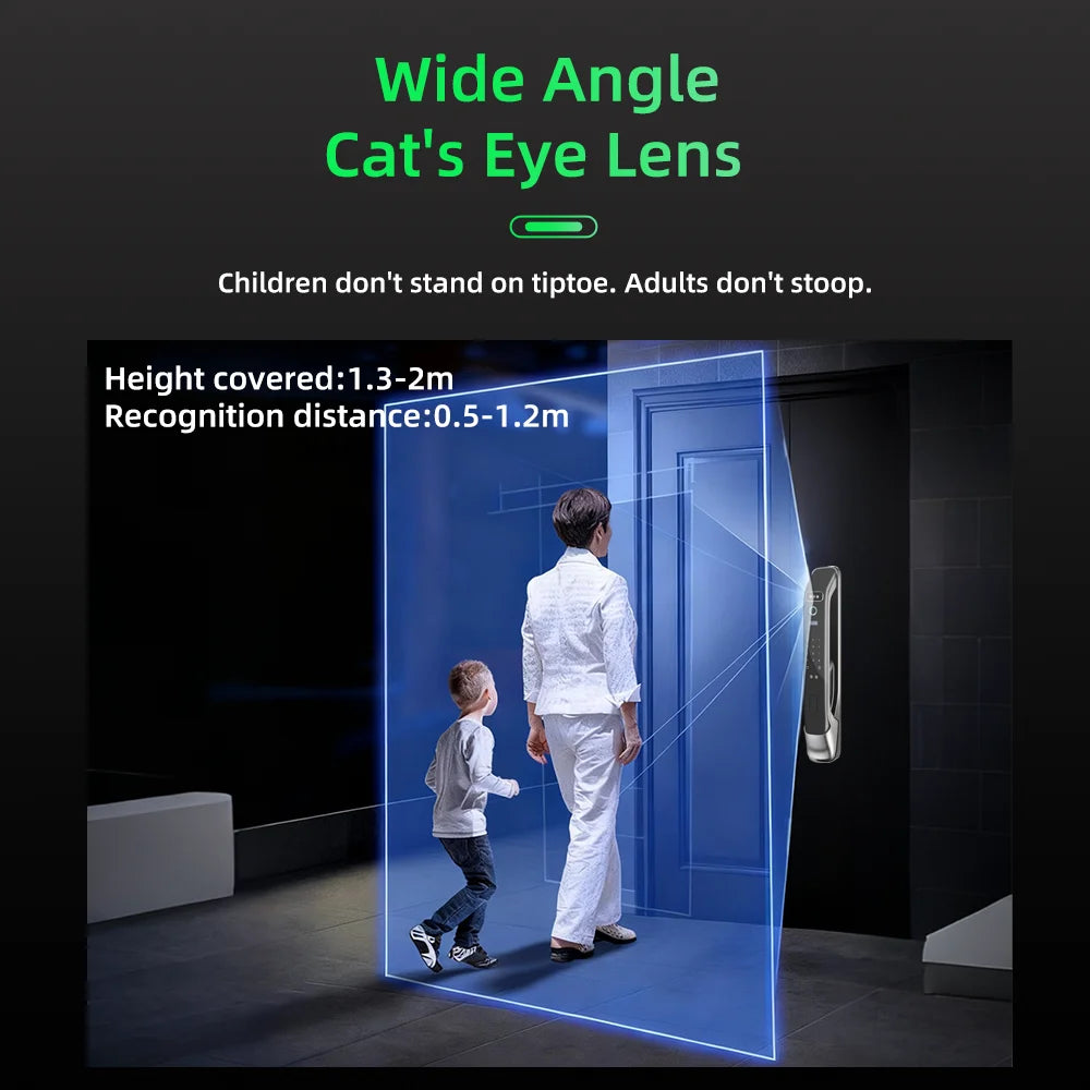 3D Face Recognition Smart LOCK Unlock Digital Door Lock With Camera FIngerprint Password Unlock Keyless Electronic Door Lock