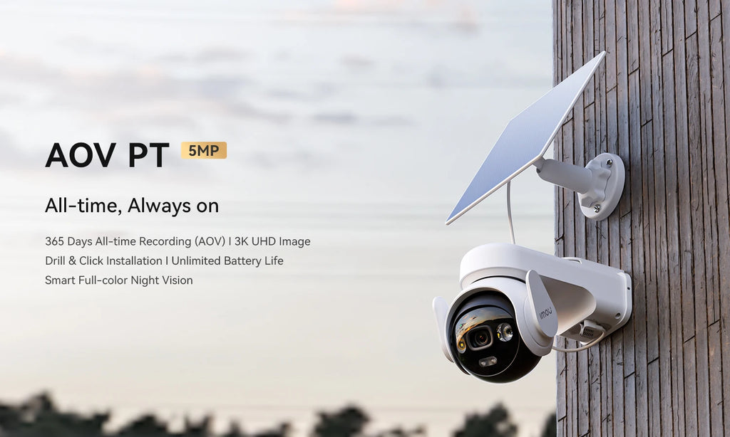 IMOU 4G Sim Solar Camera AOV PT 5MP Security Camera WiFi 360° PTZ Outdoor Camera Human Auto Tracking Battery Surveillance Camera