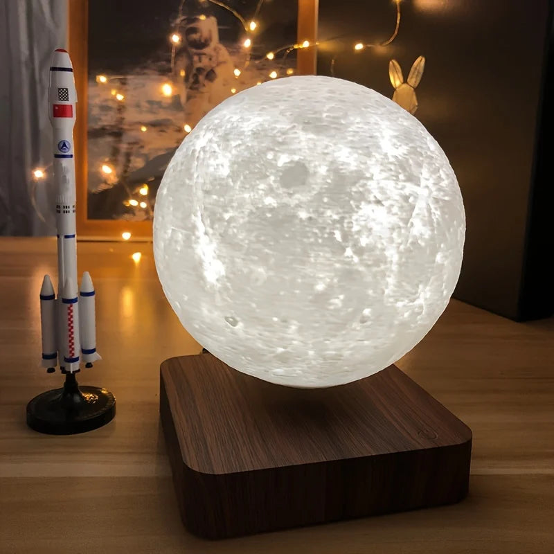 Levitating Moon Lamp | 3D Magnetic Floating LED Light by Tidesmit Tidesmit