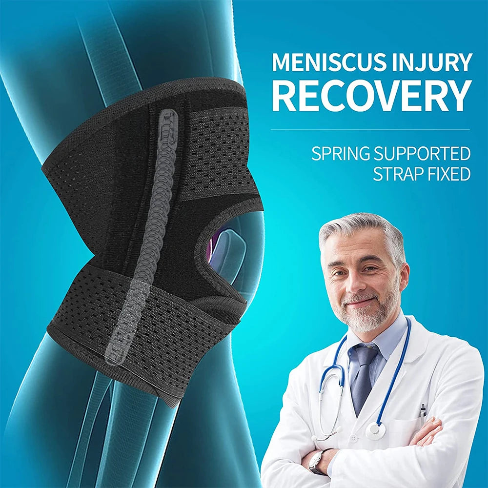 Knee Brace with Side Stabilizers Relieve Meniscus Tear Knee Pain ACL MCL Arthritis,Joint Pain,Breathable Adjustable Knee Support