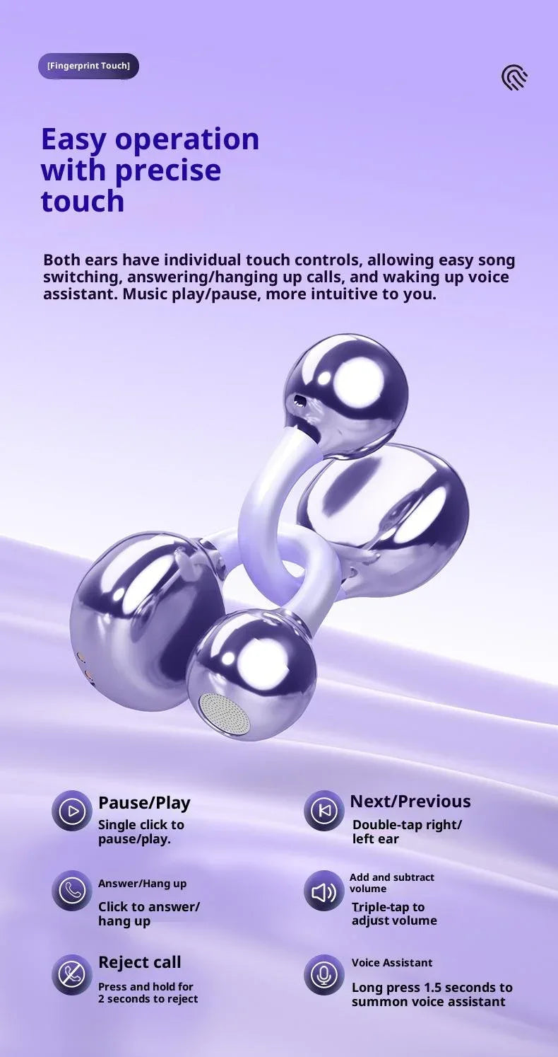 Original SONY Ear clip OWS Wireless Bluetooth Ear Clip Headphones sports Gaming Headset HIFI Surround Sound Earbuds With Mic Tidesmit