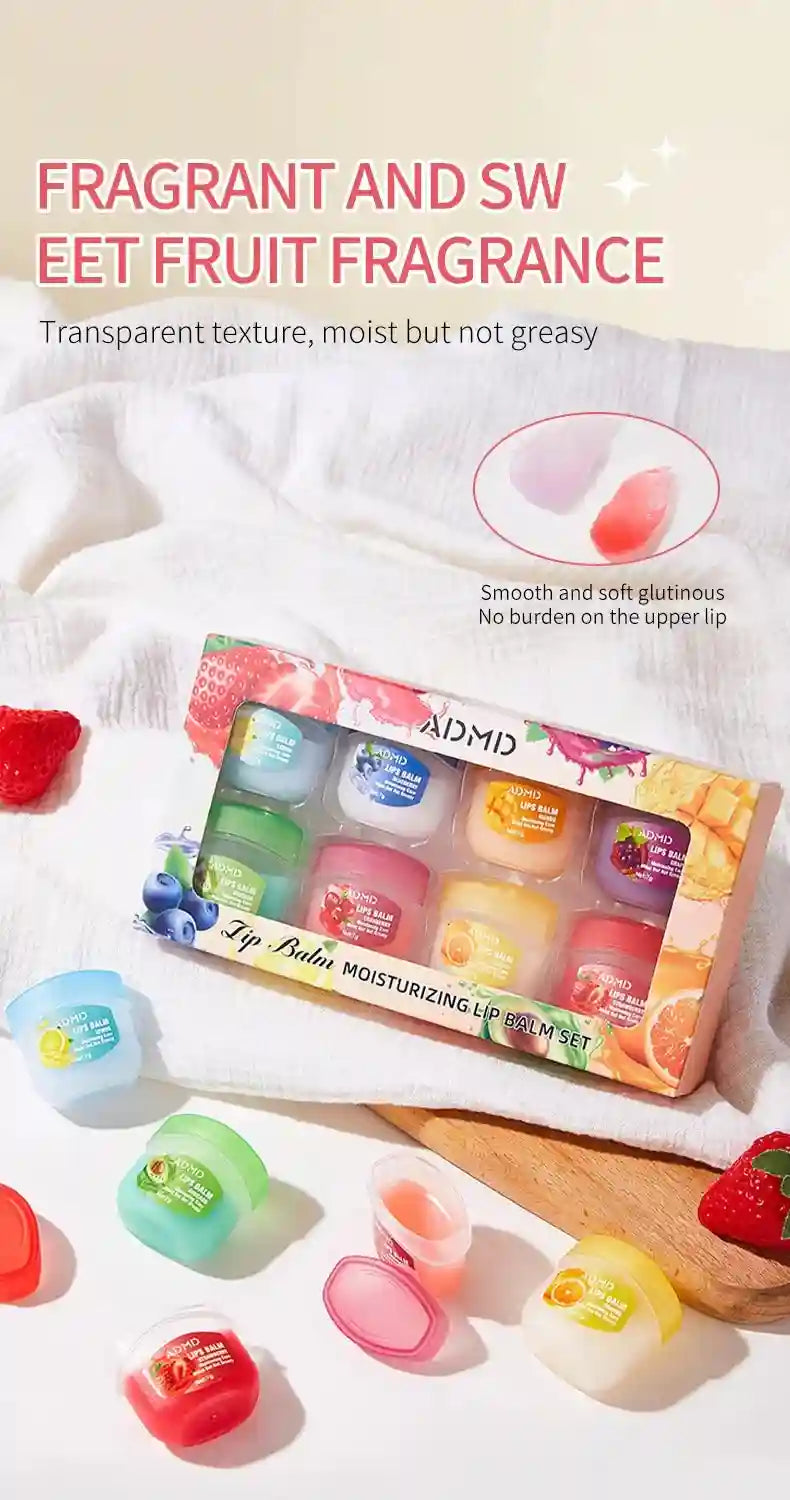Fruit Lip Balm Set | Moisturizing Lip Care Treatment 8 Pack by Tidesmit Lip Care Tidesmit
