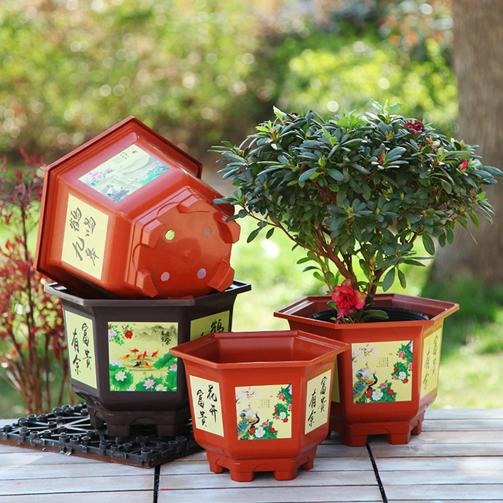 Durable Plastic Flower Pot Thickened Resin Potted Bonsai Garden Supplies Large-diameter Hydroponic Planter