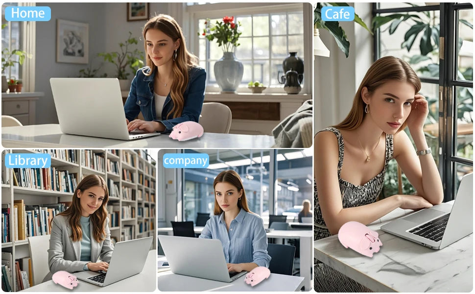 Cute Little Piggy Wireless Bluetooth Dual-Mode Mouse Ergonomics Portable Long Battery Life Office Mause For PC Laptop Kids Gifts