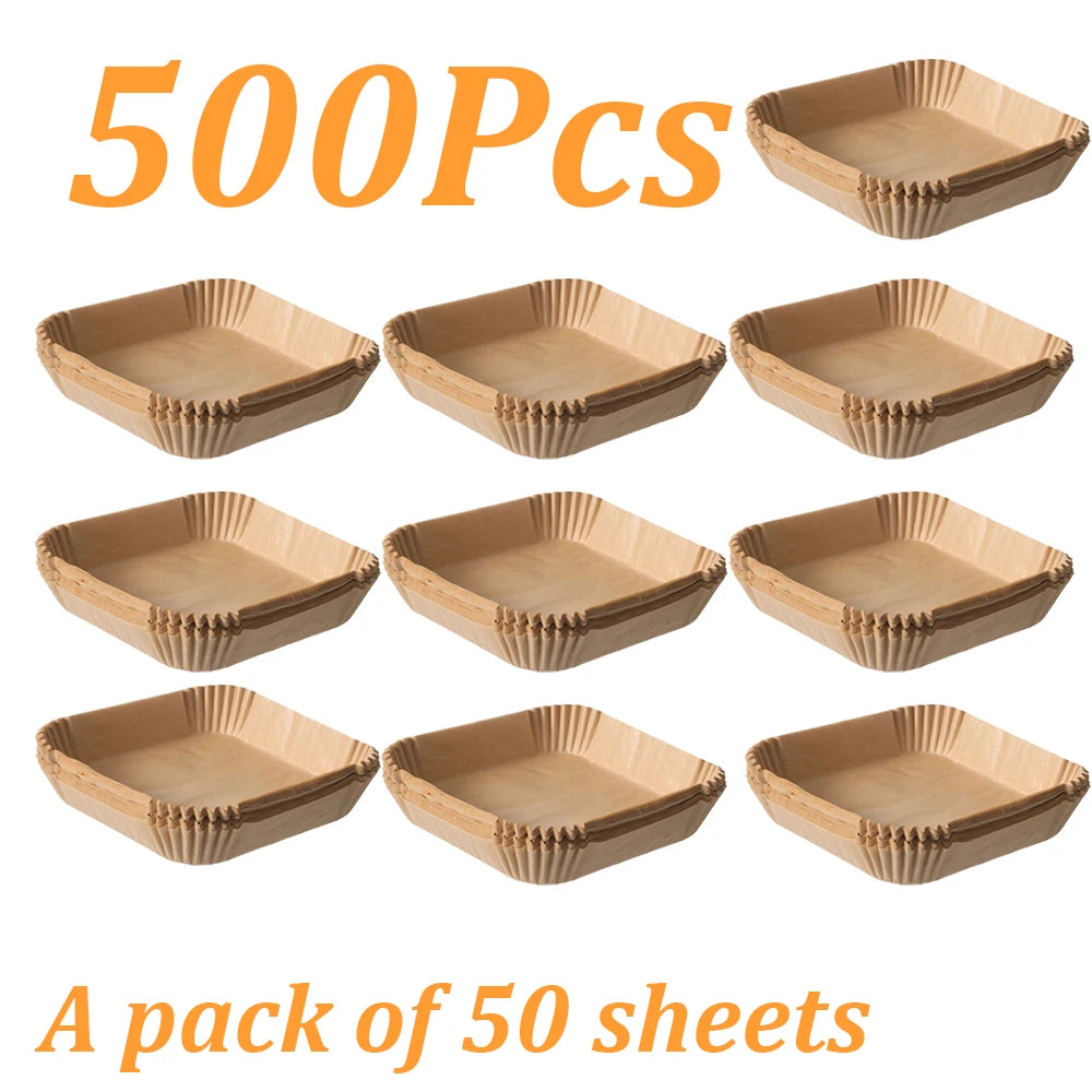 50-500Pcs Air Fryer Disposable Paper Non-Stick Square Round Non-Stick Airfryer Baking Papers Air-Fryer Paper Liners Paper