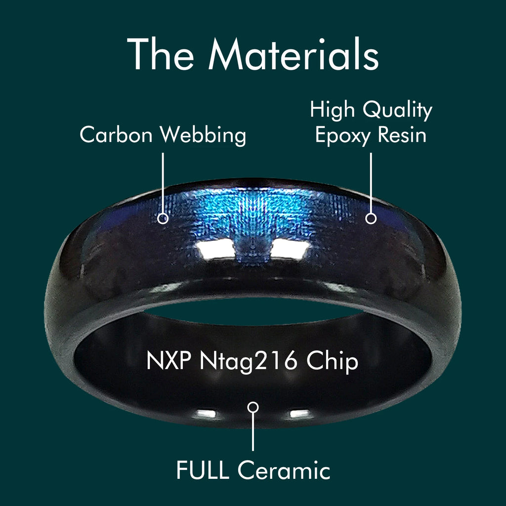 Smart Health Ring Ntag216 Ceramic Programmable Wearable - Tidesmit Tidesmit