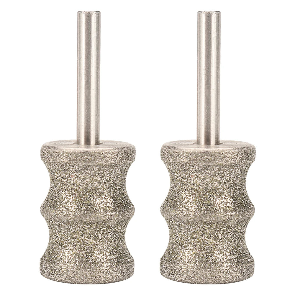 2 replacement diamond grinding heads for dog nail polishers for safe, smooth pet paw grooming and claw trimming.
