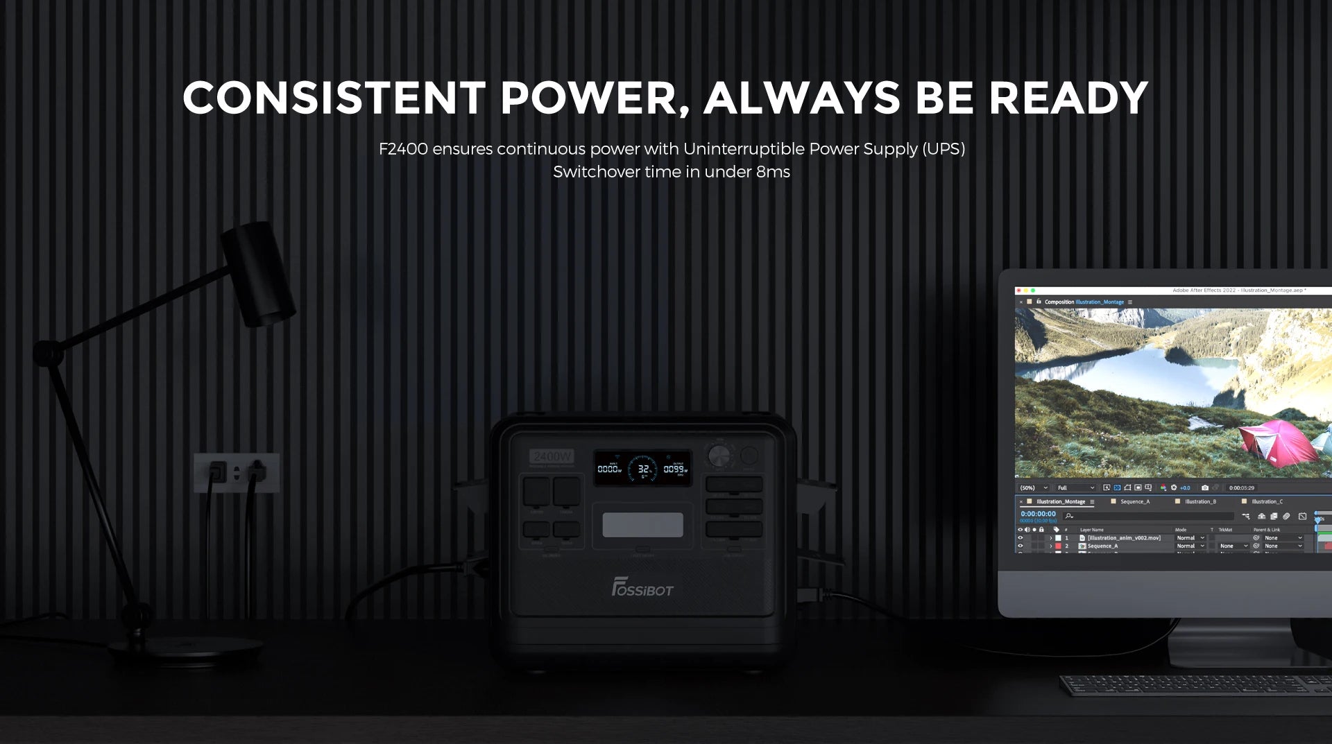 【BestSelling】 F2400 Portable Power Generator 2400W Solar with App Control 230V EU for Outdoor Fishing Camping Portable P