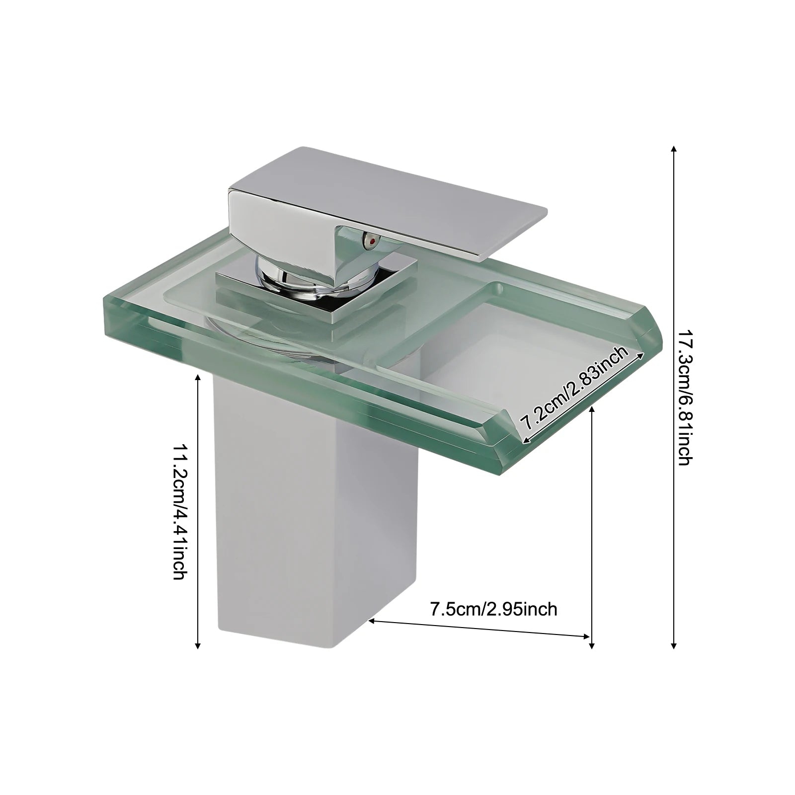 Smart Bathroom Faucet with Temp Light, Anti-Scald LED Indicator, Brass Construction, Waterfall Faucet, LED Color Changing