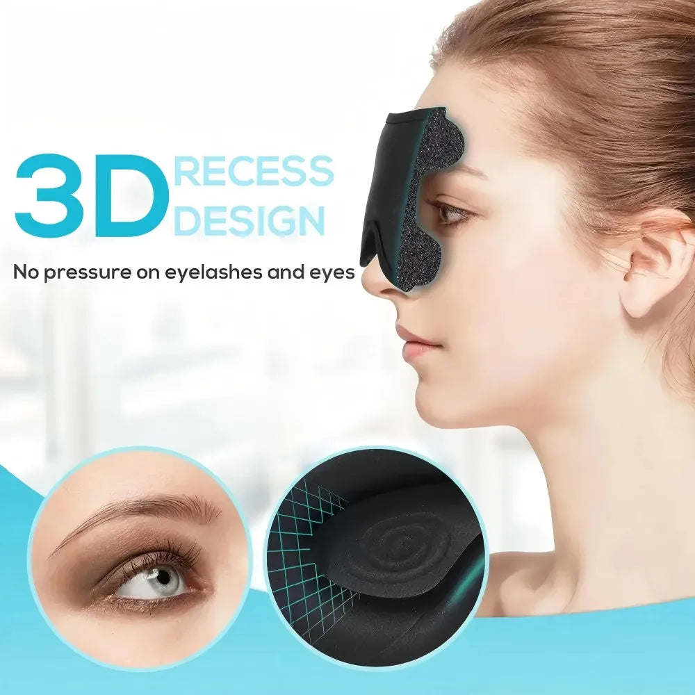 3D Eye Mask, Comfortable & Breathable Sleep Mask with Nose Pad, Adjustable Size Eye Cover for Sleeping, Travel & Nap, Blackout