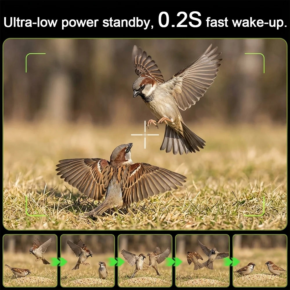 UCON 24MP 4G Solar Trail Camera Dual Screen Outdoor Cellular Trail Camera Dual PIR AI Animal Detection 0.2s Triggered Wildlife