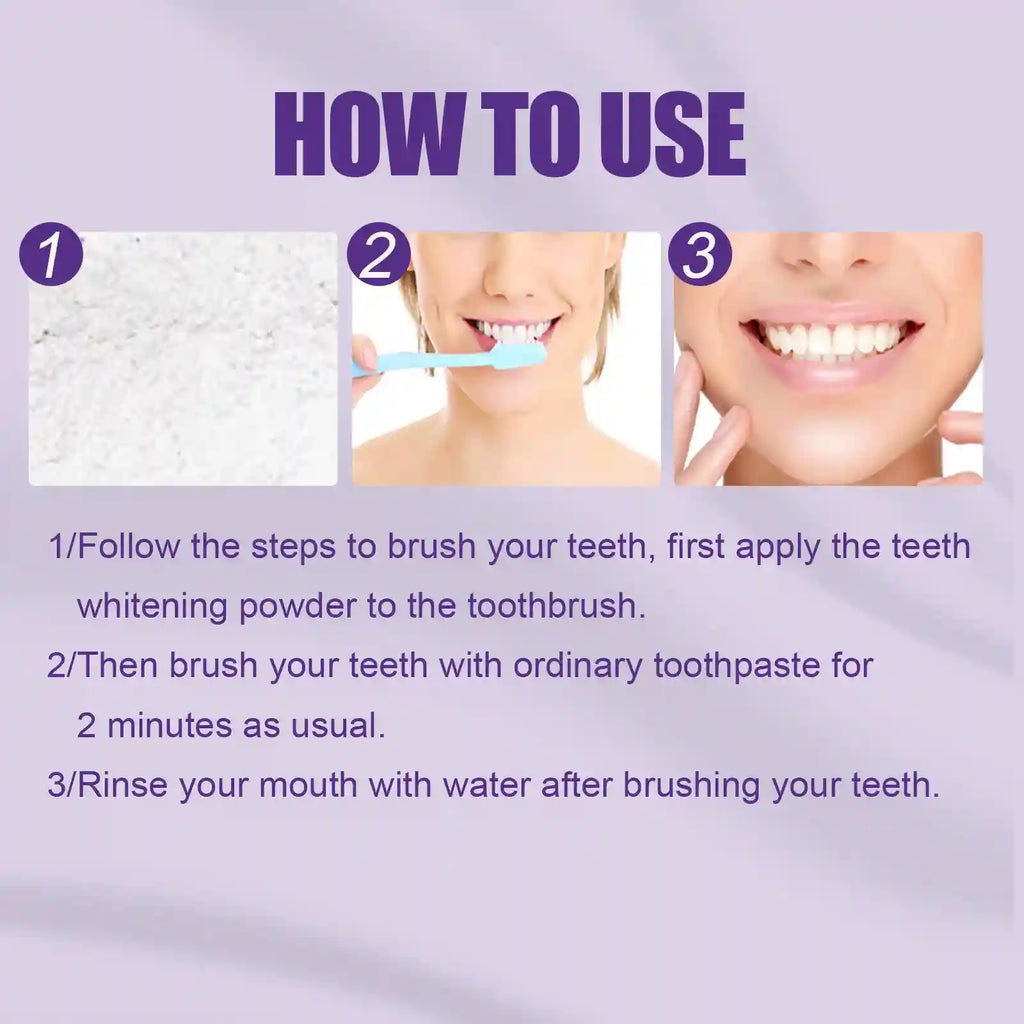 Tidesmit purple teeth whitening powder for plaque removal and dental stain brightening