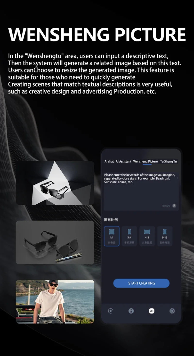 Smart AI Translation Glasses - Real-Time Audio Mixed Reality Wearable Tidesmit