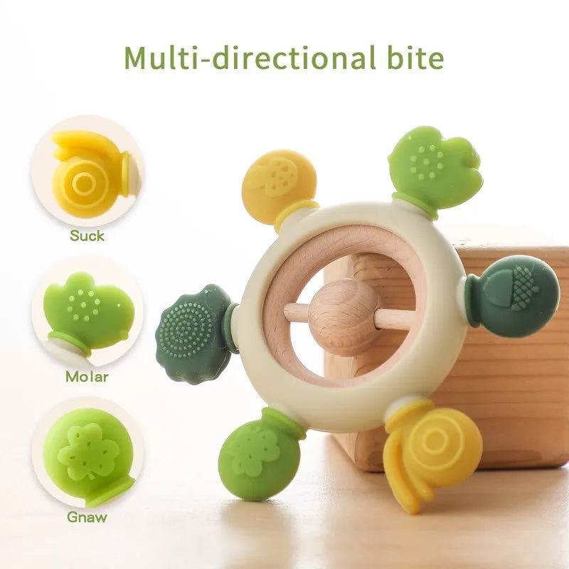 1Pcs Food Grade Baby Silicone Teether Toy Cartoon Car Nursing Teething Ring BPA Free Newborn Health Molar Chewing Accessorie Toy