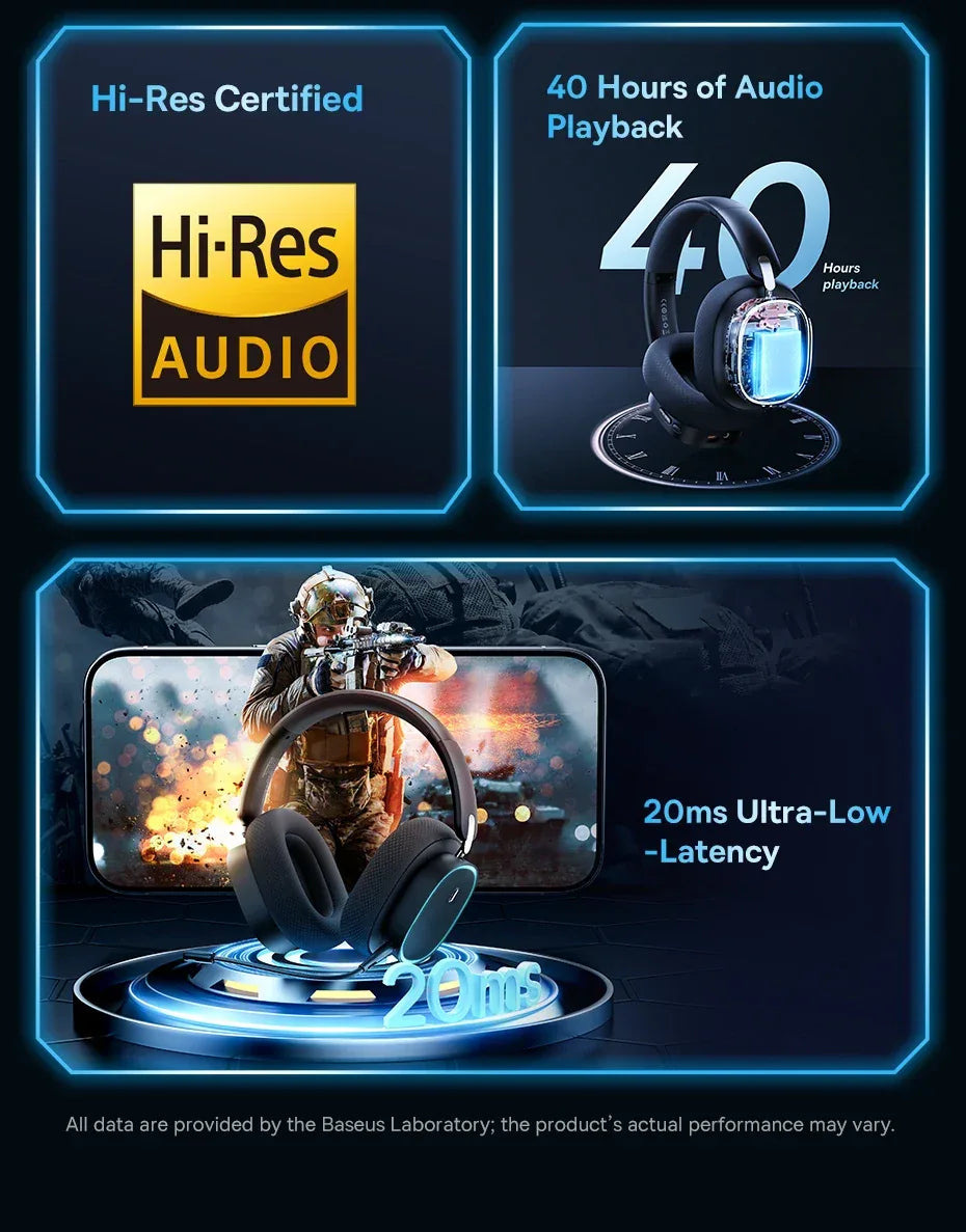 Wireless Gaming Headset Bluetooth 5.3 40mm Driver Tidesmit 01 Tidesmit