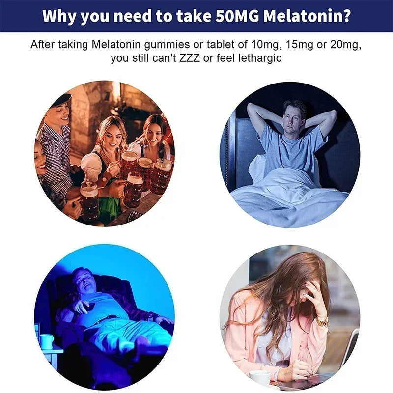Melatonin Gummies 50mg - Sleep Aid, Improve Sleep Quality and Support Deep Sleep