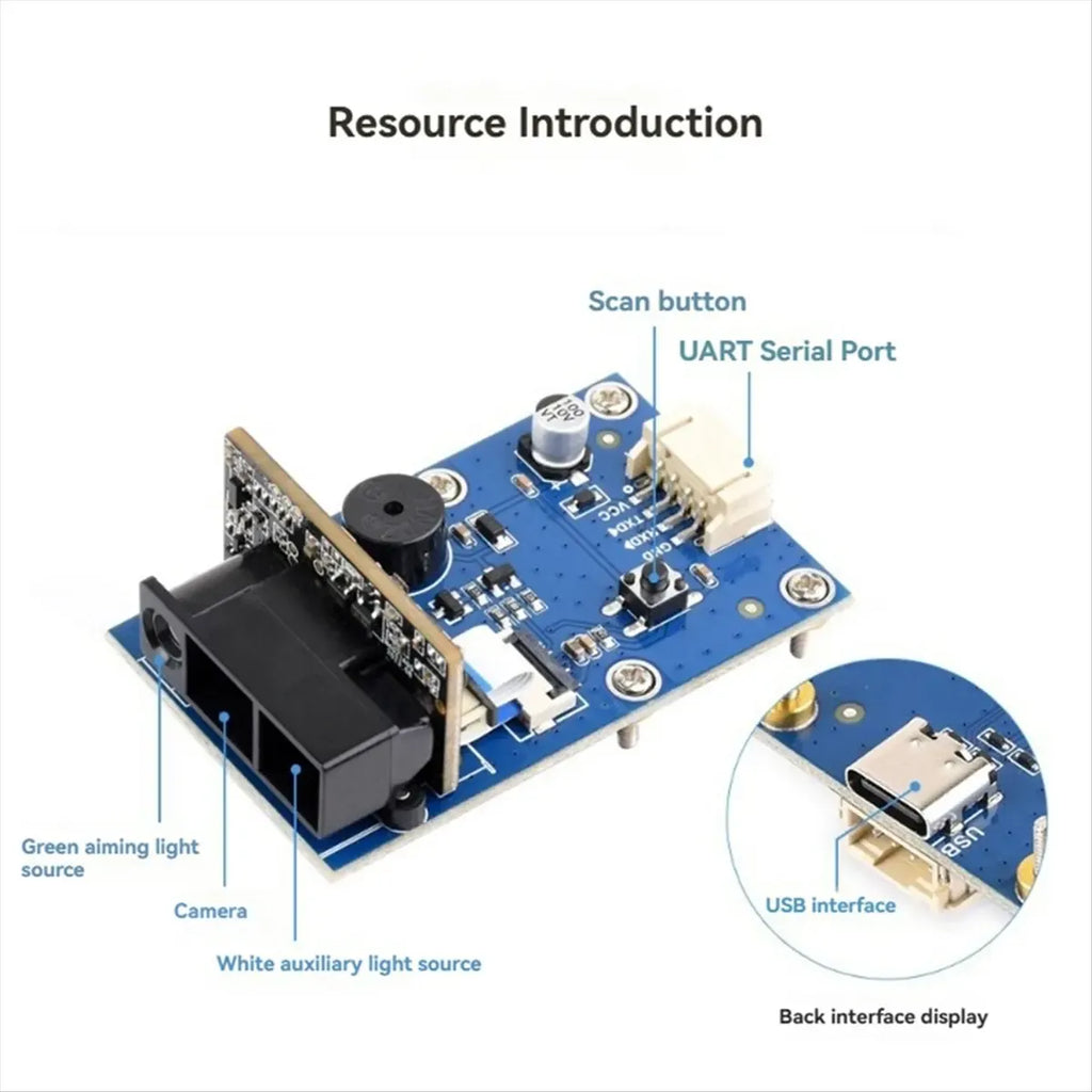 Punctual- Barcode Scanner Module 2D Scanner Module Barcode/QR Code Reader for DPM DotCode DM Code Reading