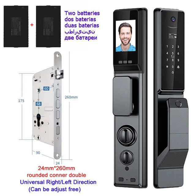 Waterproof Outdoor Smart  Lock Wifi Alexa Tuya APP Aluminium Alloy Material Fingerprint Password Smart Door Lock With Camera