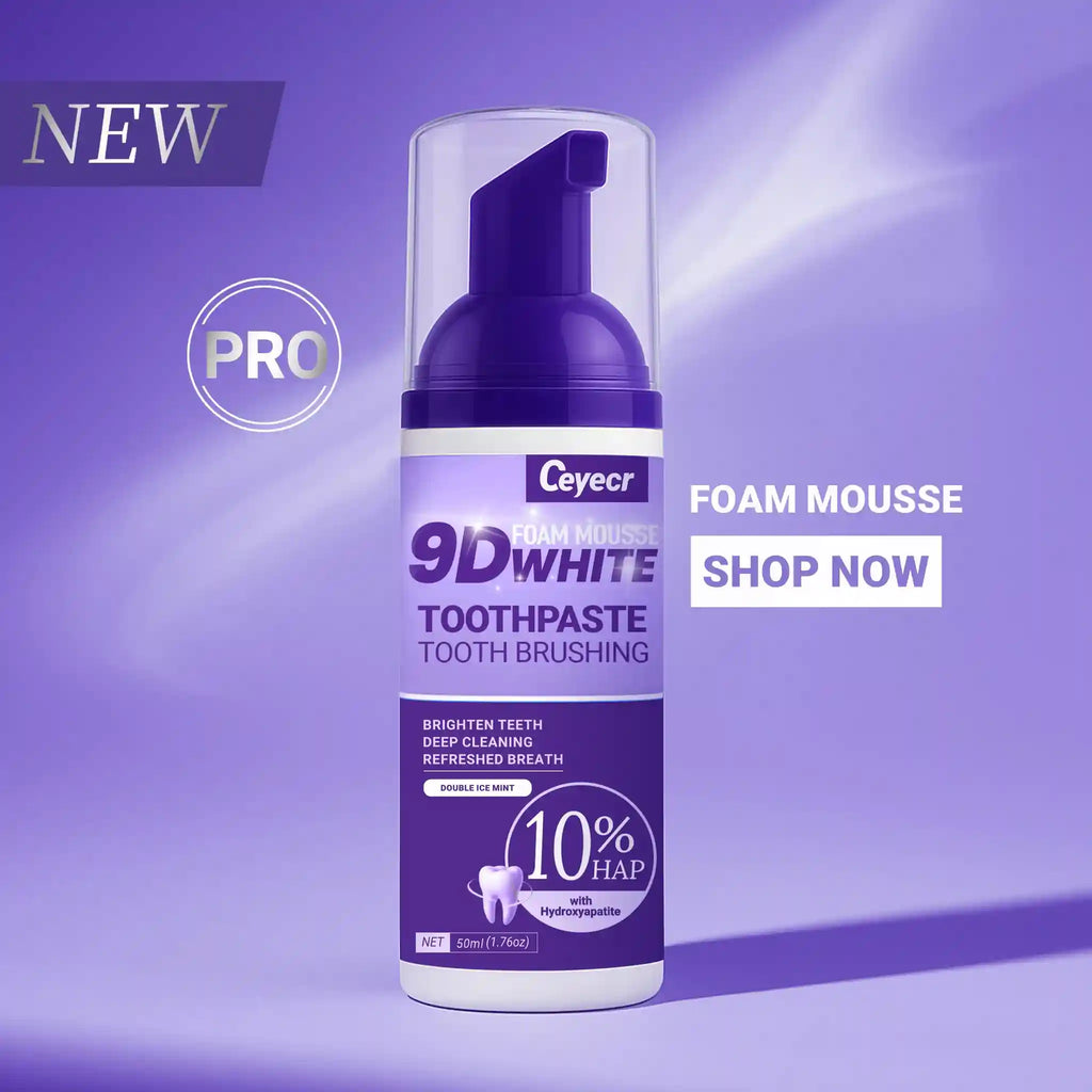 Tidesmit 9D white mousse toothpaste for effective teeth whitening and removing stubborn yellow tooth stains
