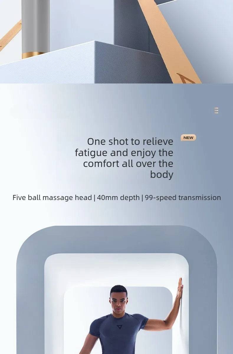 Fascia Massage Gun - 5-Head Percussive Therapy for Muscle Recovery Fascia Gun Tidesmit