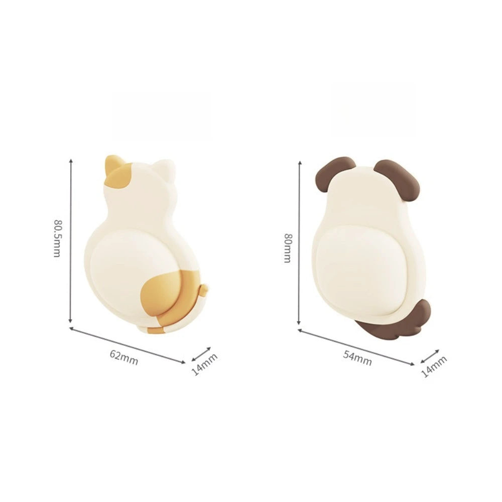 3D cat and dog self-adhesive door stoppers for furniture protection. Cute anti-collision bumpers to prevent door damage.