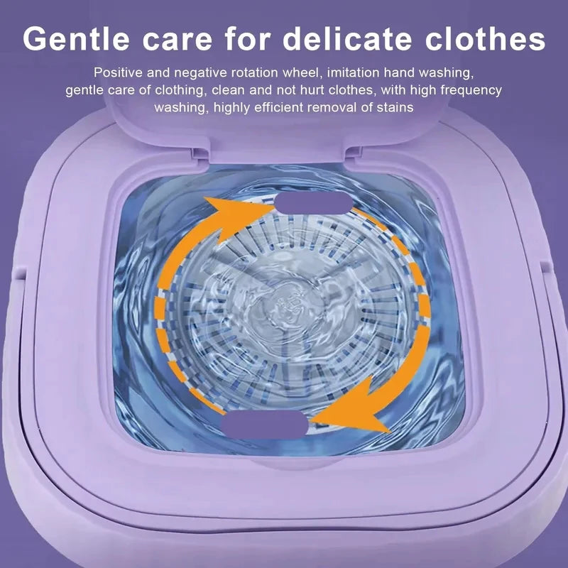 Tidesmit 8L portable foldable washing machine featuring spin dryer for small laundry items like socks and underwear