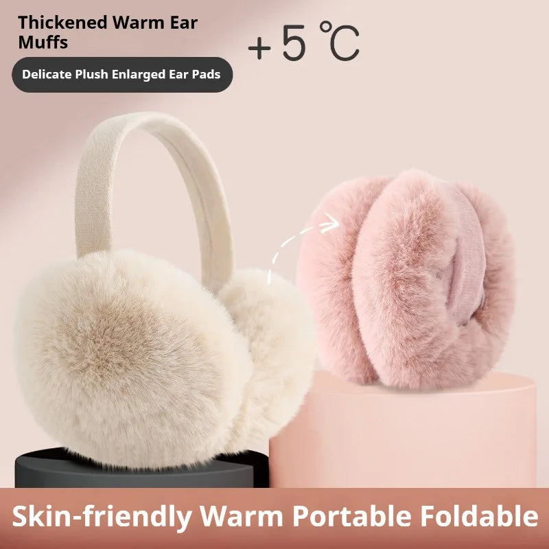 Plush Winter Earmuffs for Women & Men - Soft Fleece Ear Warmers Tidesmit
