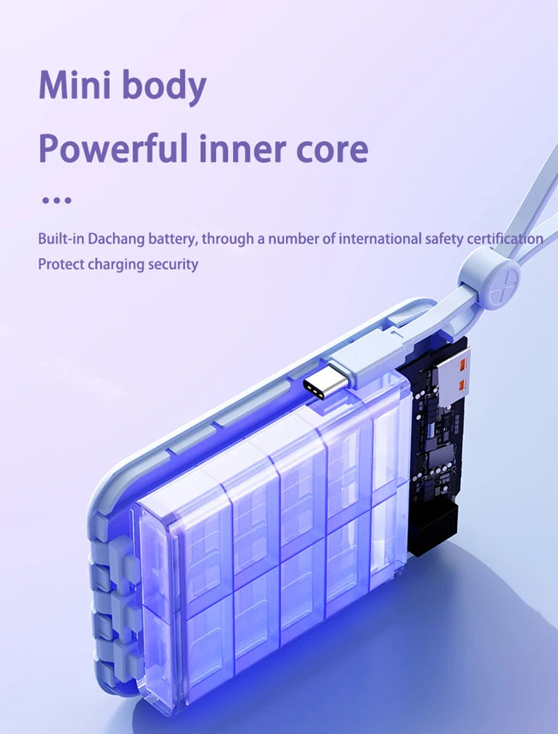 Portable Power Bank with Built-in Cables - Fast Charging 50000mAh Tidesmit