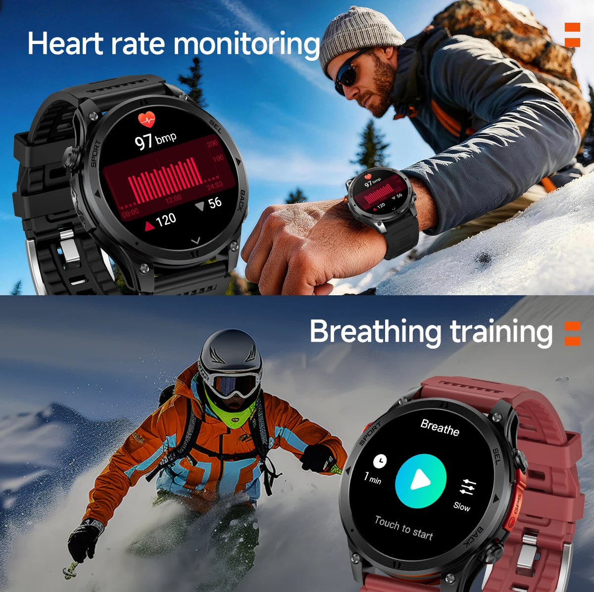 LIGE 2026 New GPS Path Smart Watch 530mAh Battery IP68 Waterproof Sports Run Tracker BT Call Outdoor Compass Military Smartwatch
