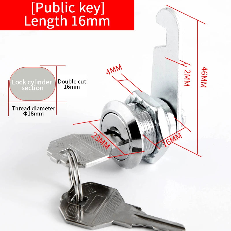 Tidesmit metal cylinder cabinet cam lock set with keys for enhanced security for smart locker systems