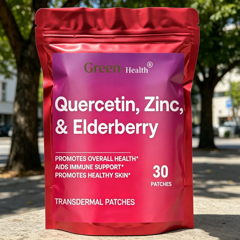 Quercetin Transdermal Patches Elderberry Zinc Immune Support 30 Patches For One Month Supply Health And Beauty Supplement