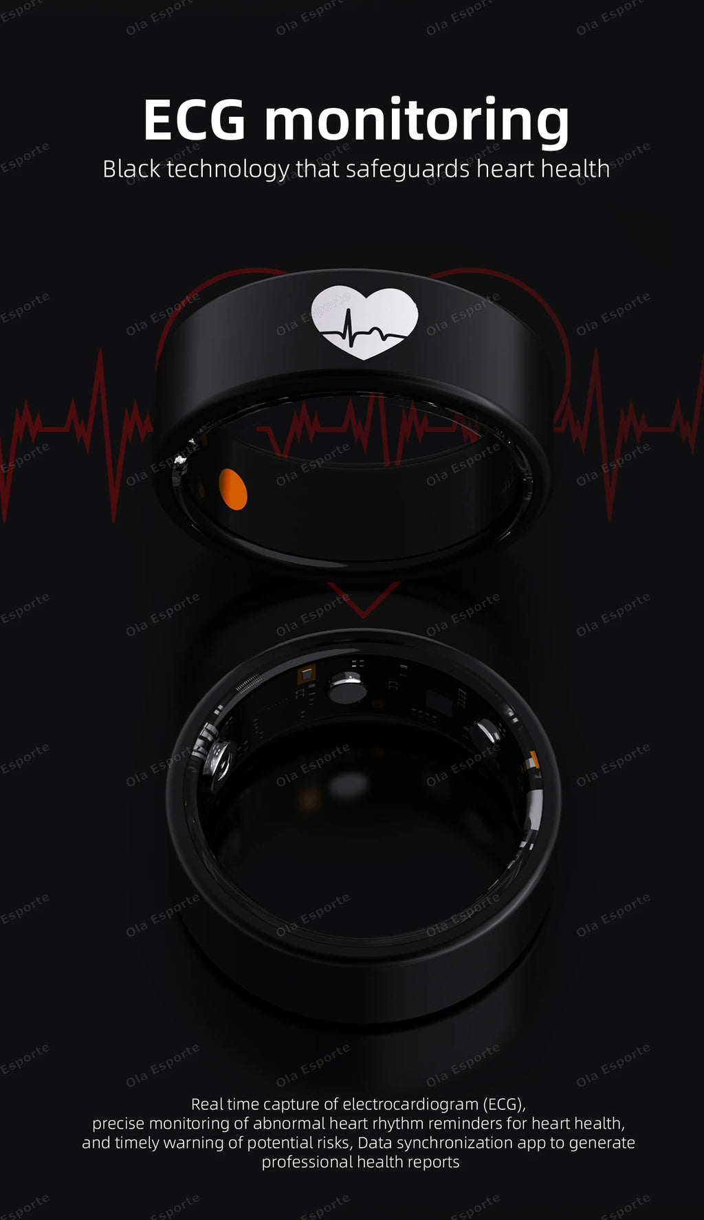 Smart Health Ring with Integrated Heart Rate & Blood Oxygen Monitor Tidesmit