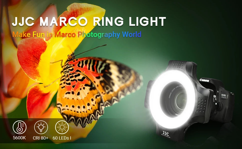 Macro LED Ring Flash for DSLR with 6 Adapter Rings Tidesmit