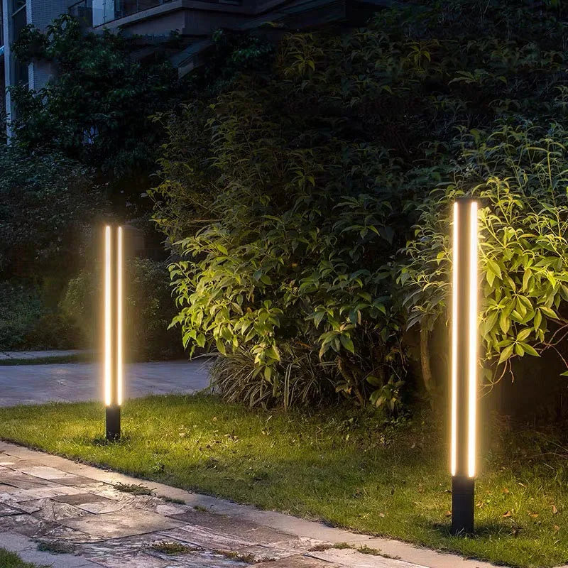 Outdoor Overleng IP65 Waterproof LED Lawn Light 85-265V Landscape Trihedral Luminescence Street Lamp For Villa Door Decoration