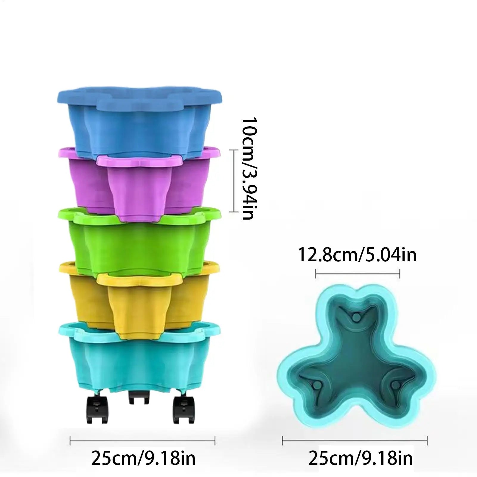 4/5 Tiers Flowerpot Vertical Tower, Stackable Flowerpot Multi-Layer Plastic Flower Pot for Garden Strawberry Tarts Potato Tarts