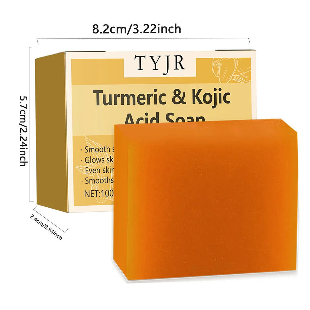 Lemon Turmeric Acid Soap - Deep Cleansing and Moisturizing, Contains Vitamin E and Olive Oil, Handmade, Suitable for Hair, Face, and Body, Suitable for All Skin Types, Lemon Turmeric Soap