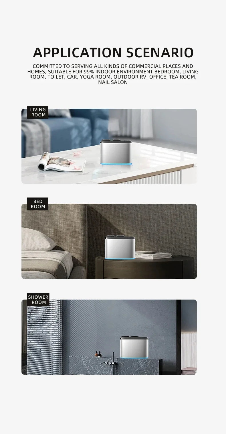 Rechargeable Aroma Diffuser Bluetooth Waterless Essential Oil Diffuser Home Freshener Device Double Head Aromatherapy Diffuser