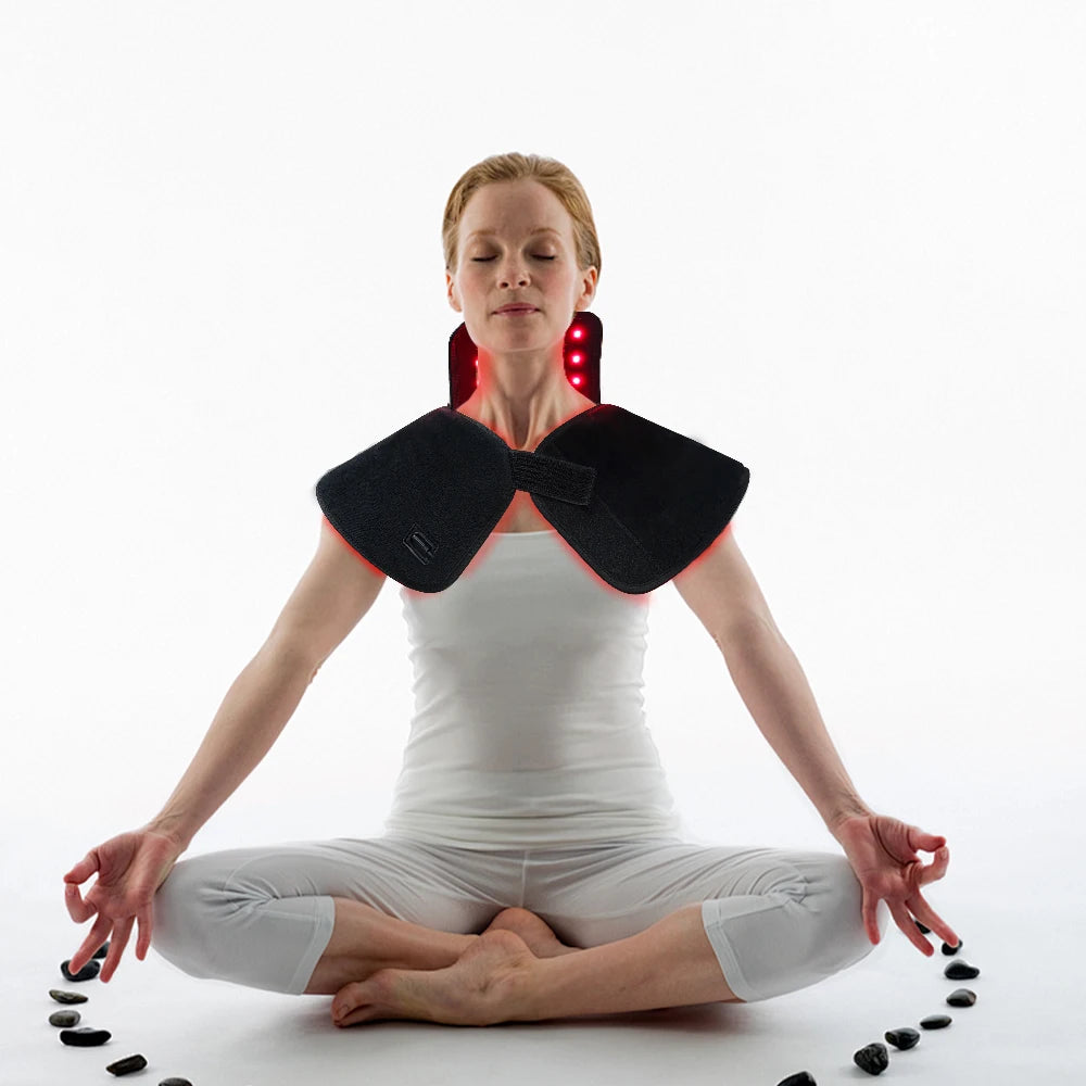Red Light Therapy Pad for Muscle Relief with 288 LEDs Infrared Heat Massage Chairs Tidesmit