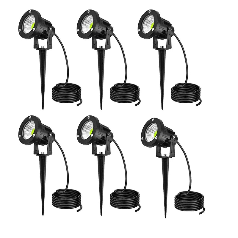 1 Meter Cable IP65 LED Landscape Spike Lamp 5W 10W Warm White Blue Spot Light for Garden Lawn AC DC12V24V 220V110V