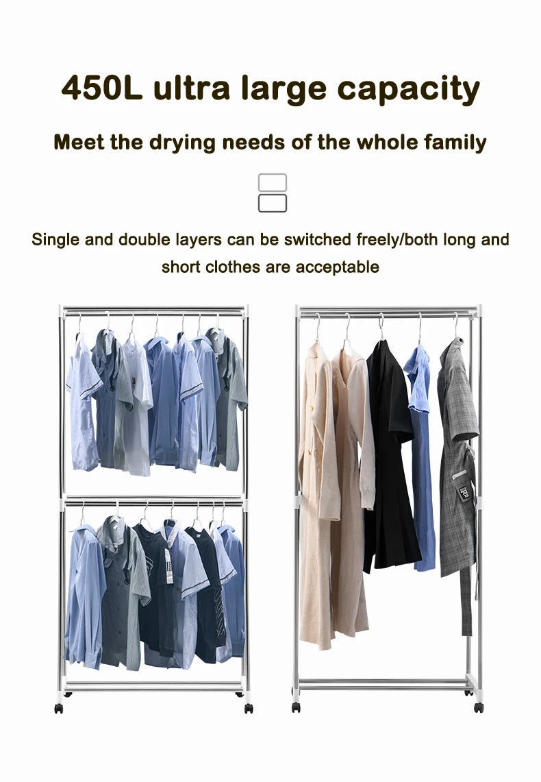 Tidesmit portable electric clothes dryer machine with hot air fan for efficient laundry garment warming and drying