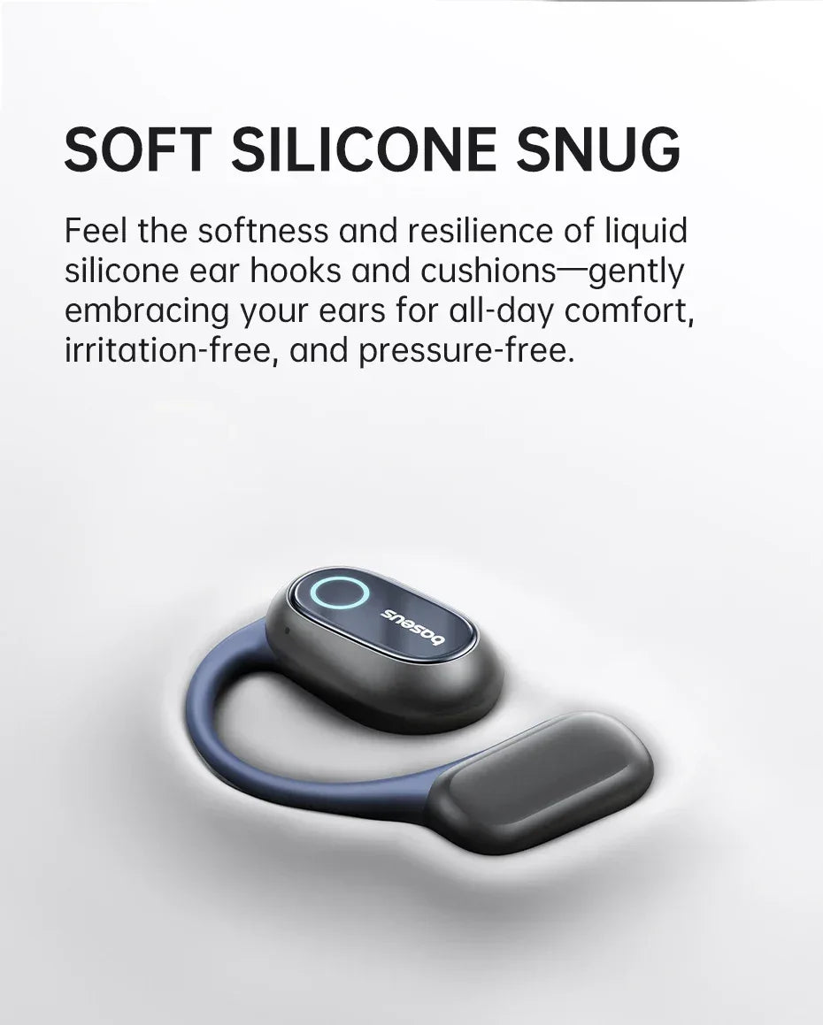 Baseus Bowie MF1/Eli 15i Fit Open-Ear Sport Wireless Earphones Bluetooth 5.4 EarHooks Big Bass Sport Earbuds 60Hrs Playtime Tidesmit