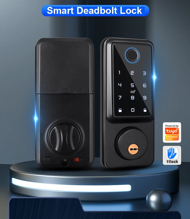 Waterproof Smart Deadbolt Locks for Home Alexa Wifi Bluetooth TTlock App Biometric Fingerprint Digital Keypad Entry Door Lock
